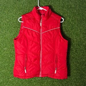 Paris Blues Red‎ Puffer Vest Women's Medium Sleeveless Outerwear M Y2K